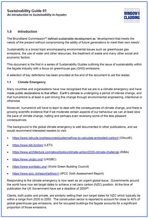 Sustainability Guide 01 An Introduction to Sustainability in Façades Published October 2021