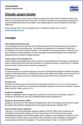 Sustainability: Climate Jargon Buster Published November 2021